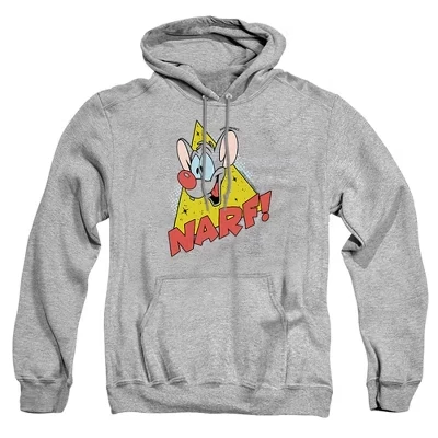 Толстовка с капюшоном для взрослых Pinky And The Brain Narf athletic heather