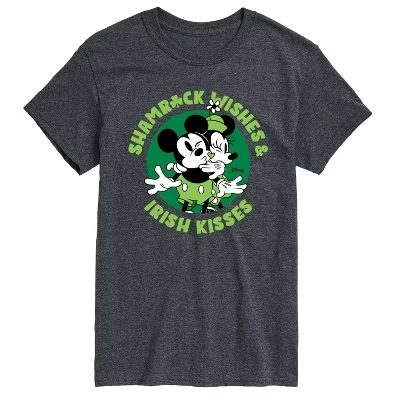 Мужская футболка с коротким рукавом Shamrock Wishes Irish Kisses с графическим рисунком heather charcoal