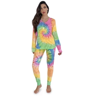 Пижамный комплект Tie Dye Jogger Thermal из 2 предметов для женщин 6862-10575-XXL tie dye pastel