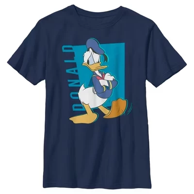 Футболка Moody с портретом Дональда Дака в стиле поп-арт от Mickey & Friends для мальчика, синяя