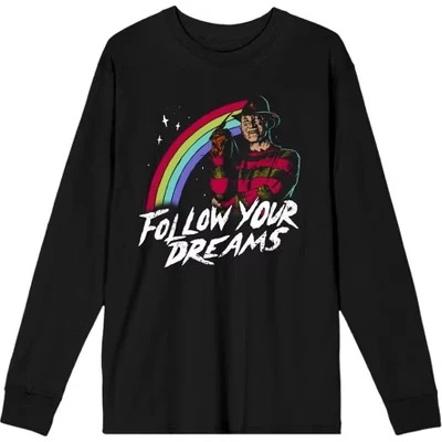 Мужской лонгслив A Nightmare On Elm Street, черный