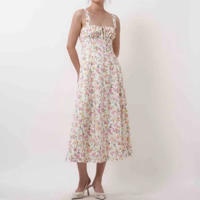 Женское платье Iris Fashion Cherie Code, плиссе, абрикосовое