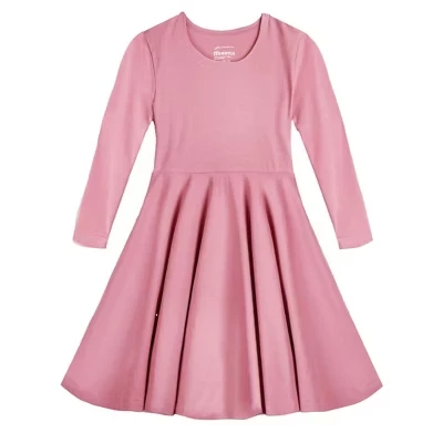 Платье для девочек Mightly Twirl, рукав 3/4, розовое