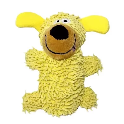 Dog Squeaky Toy, Plush Dog Chew Toys for Interactive Pet Training, Puppy Teething Chewing yellow