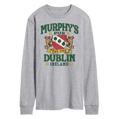 Мужская футболка с длинным рукавом Murphys Pub Dublin с графическим рисунком athletic heather