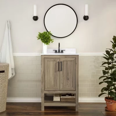 Тумба с раковиной Flash Furniture Vega, коричневая