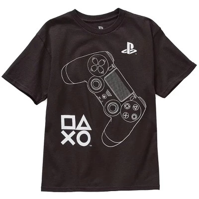 Футболка для мальчиков Seven Times Six PlayStation с управлением видеоиграми и рельефной графикой Для детей, черная, черный