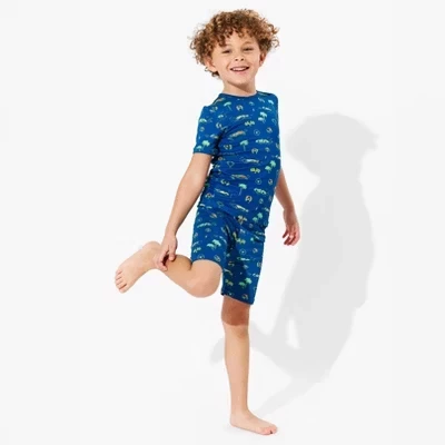 Короткий комплект детской пижамы Monaco Blue Bamboo для малышей синего цвета