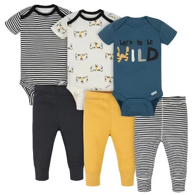 Комплект из 6 предметов для маленьких мальчиков от бренда Onesies®, боди и штаны wild