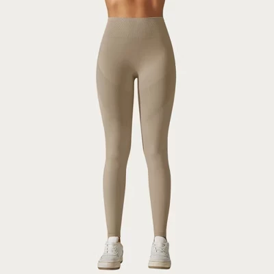 Женские бесшовные леггинсы Anna-Kaci Active, хаки