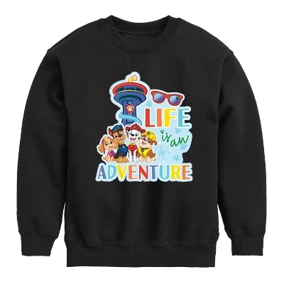Флисовая толстовка с длинным рукавом для мальчиков - Paw Patrol - Life Is An Adventure, черная