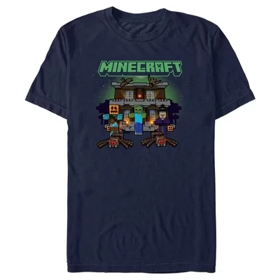 Мужская футболка Minecraft Creeper, хэллоуин, синяя