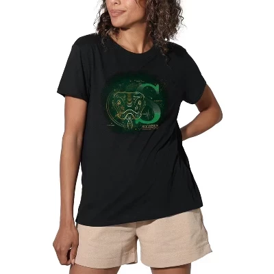 Женская свободная футболка Celestial Nomad Slytherin черного цвета