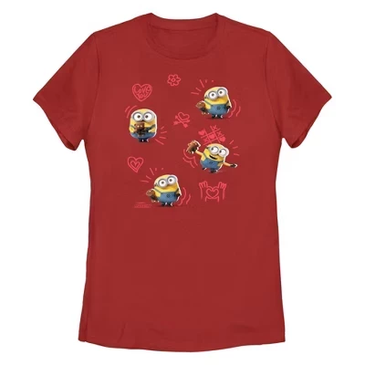 Женская футболка Cute Bob Hearts красного цвета
