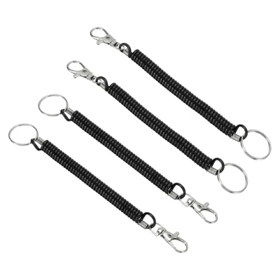 Спиральные растягивающиеся брелоки Unique Bargains, 4 шт., черные