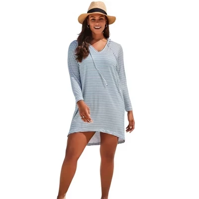 Женское платье-туника Swimsuits for All, в полоску