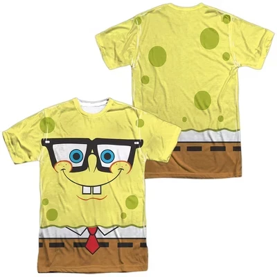 Мужская футболка Spongebob Squarepants Nerd Face с коротким рукавом для костюмированной вечеринки, белая