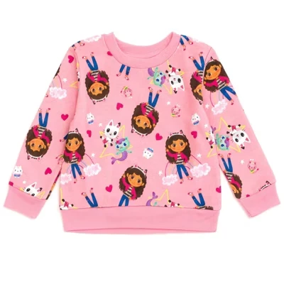Французская махровая толстовка Dreamworks Pandy Paws MerCat Cakey Cat для девочек от малыша до большого ребенка розового цвета