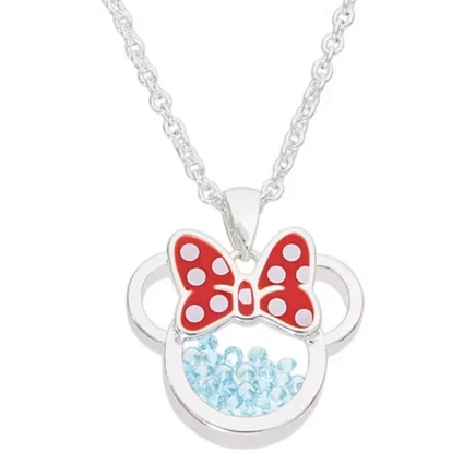 Женское колье Disney Minnie Mouse, голубой аквамарин