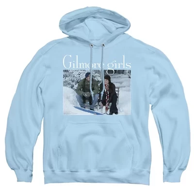 Мужская толстовка с капюшоном Lorelai and Luke In Snow светло-голубого цвета