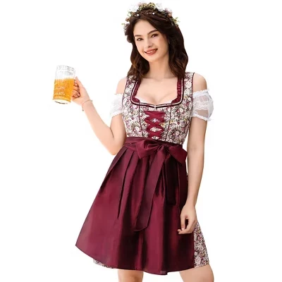 Женский комплект Yesfashion, платье, фартук, топ, бордовый