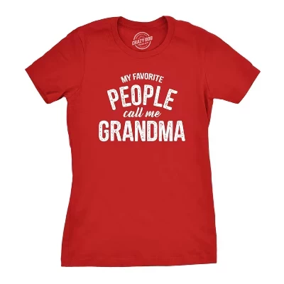 Женская футболка My Favorite People Call Me Grandma, забавная футболка на День матери, женская футболка Crazy Dog, подарок для мамы, красный