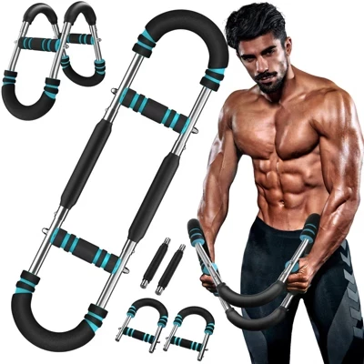 Twister Arm Trainer, 3 Resistance Levels, Stainless Steel, Arm & Chest Workout Equipment for Men. blue