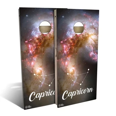 Набор досок Capricorn Cornhole | Включает в себя (2) доски, (8) Сумки и дополнительные аксессуары, а также чехол и подсветку
