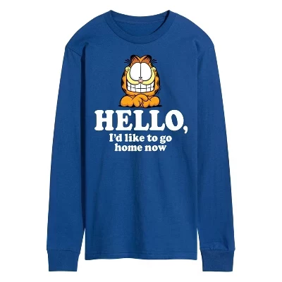 Мужской лонгслив Garfield Hello Go Home Now, синий