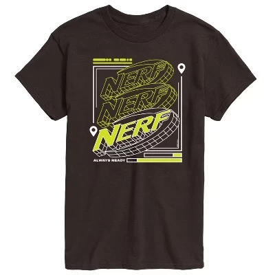 Мужская футболка с коротким рукавом и графическим логотипом Nerf Neon Grid, коричневая