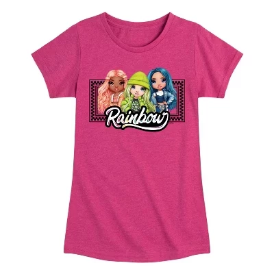 Облегающая футболка с коротким рукавом и графическим рисунком heather fuchsia в клетку для кукол в рамке