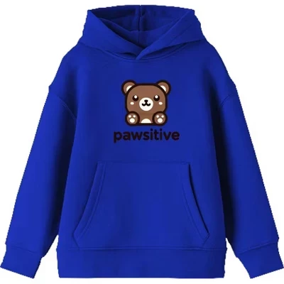 Молодежная толстовка с длинным рукавом Pawsitive Bear синего цвета