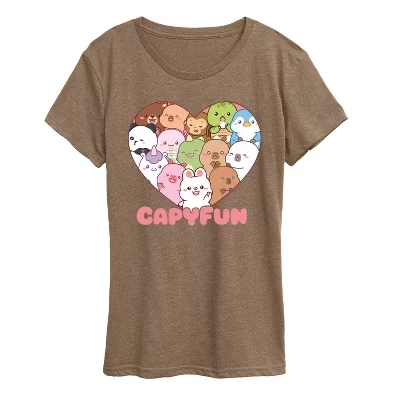 Women's -  - Collage Heart Short Sleeve Graphic T-Shirt heather mocha