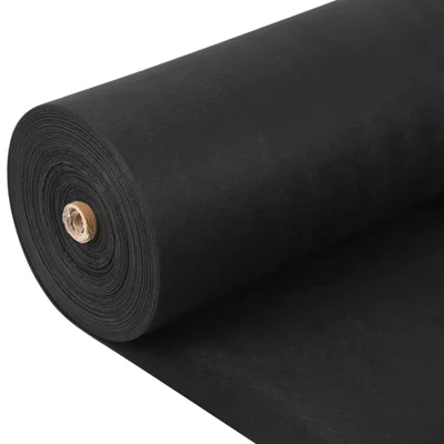 Geotextile Fabric, Heavy Duty 6Oz Non-Woven Weed Barrier with 350n Tensile Strength & 440n Load Capacity, for Driveway Stabilization, French Drains black