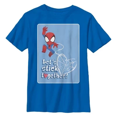 Футболка Boy's Marvel: Stick Together с паучком для мальчиков, синяя