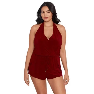 Женский купальник Bianca Swim Romper большого размера красного цвета