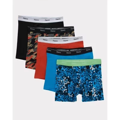 Детские боксерские трусы Hanes Originals, 5 шт., разноцветные