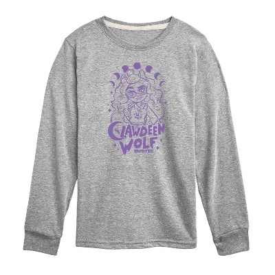 Футболка с длинным рукавом Clawdeen Wolf Moon Phases с графическим рисунком athletic heather