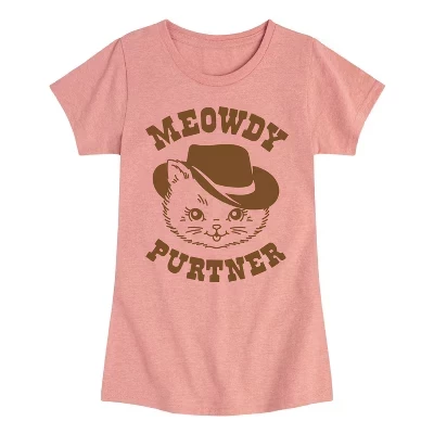 Детская футболка Instant Message Cat Cowboy, пыльно-розовая