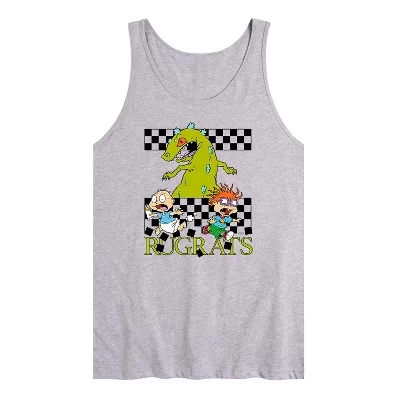Мужская майка Rugrats Reptar Checkers, серая