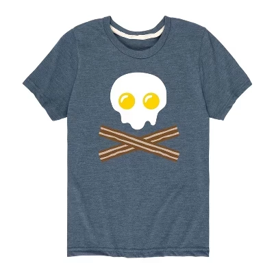 Футболка для мальчиков Instant Message Bacon Eggs, синяя