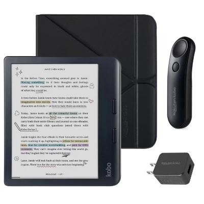 Электронная книга Kobo Libra Colour с чехлом и пультом, черный