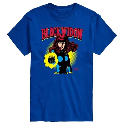 Мужская футболка с коротким рукавом и графическим принтом с логотипом Black Widow королевского синего цвета