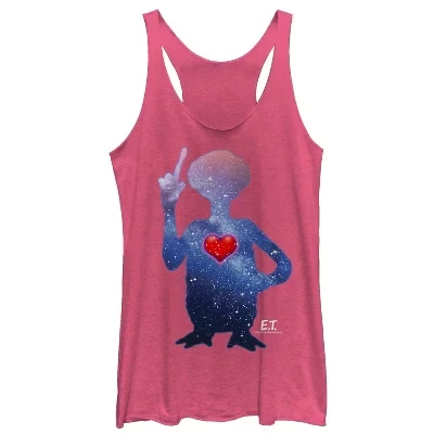 Женская майка E.T. Galactic Alien Heart, розовая