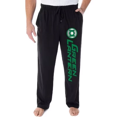 DC Comics Men's  Corps Logo Superhero Loungewear Sleep Pajama Pants Black black