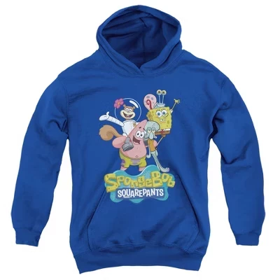 Мальчиковая толстовка с капюшоном Spongebob Group Shot, синяя