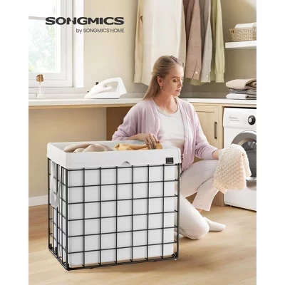 Корзина для белья SONGMICS HOME 130 л складная, белая