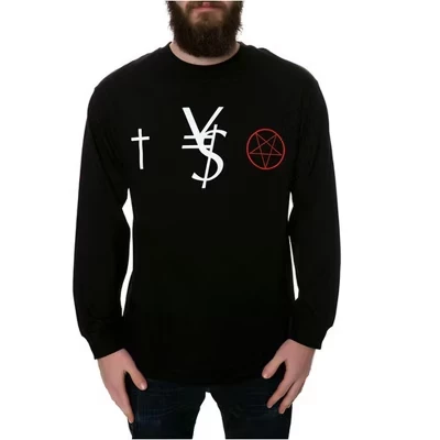 Мужская футболка с рисунком The VS LS, черная