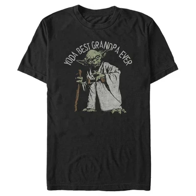 Мужская футболка : A New Hope Yoda - Лучший дедушка на свете, черная