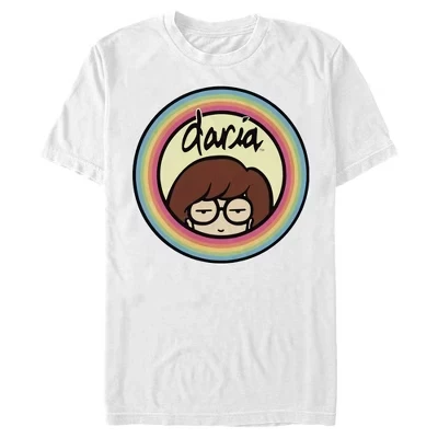Мужская футболка с логотипом Daria Rainbow Stripes, белая